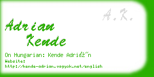 adrian kende business card